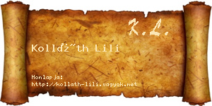 Kolláth Lili névjegykártya